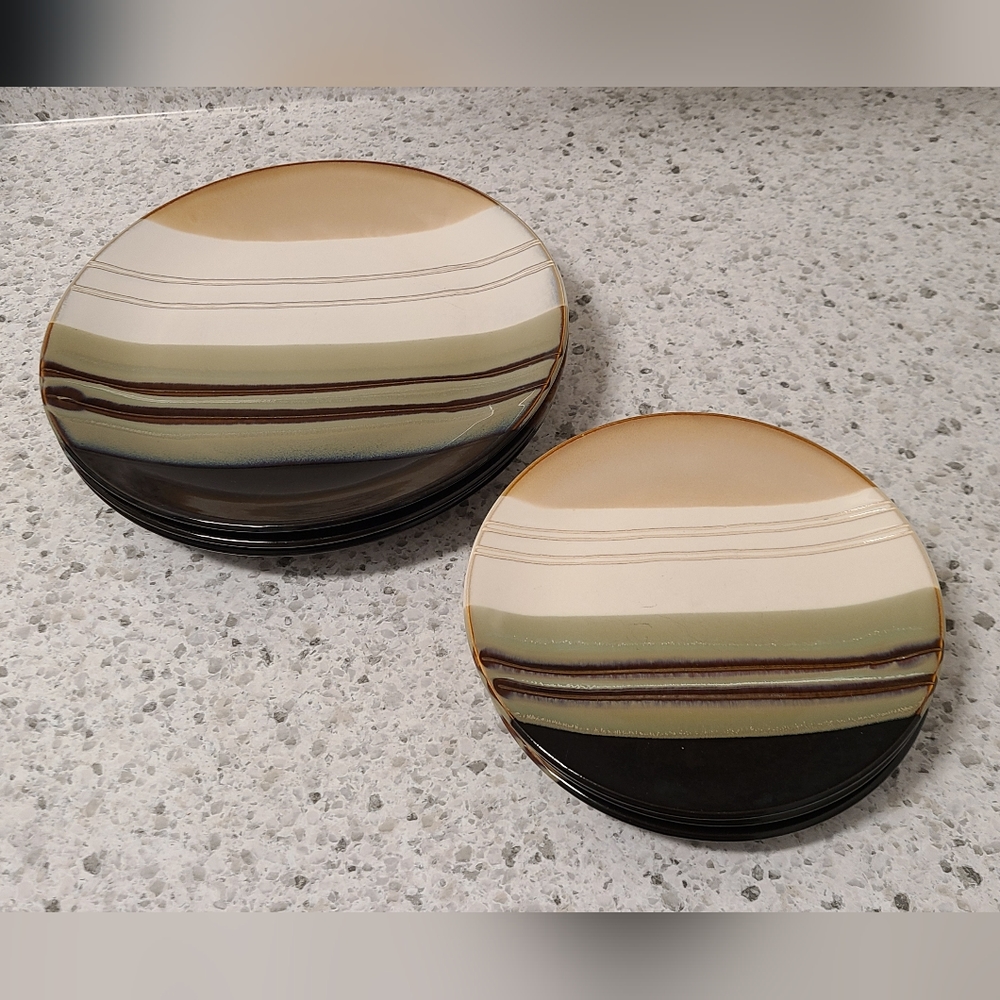 Set of 6 Home Trends Dinnerware Jazz Style. Dinner and Salad Plates
